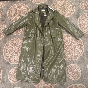 NWT Vigoss Faux Leather Trench Coat